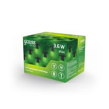 Гирлянда светодиодная "Белт Лайт" Gauss серия Holiday, 10 ламп, 7,7 м, IP44, зеленый, 1/6