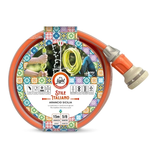  ШЛАНГ 15 М, 5/8 ОРАНЖЕВЫЙ ЦВЕТ + 2 БЫСТРОСЪЕМНОЙ МУФТЫ И ДУШЕВАЯ ЛЕЙКА