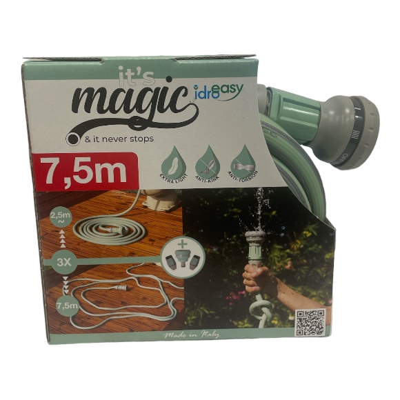  ШЛАНГ 7,5 М, МЯТНЫЙ ЦВЕТ + 2 БЫСТРОСЪЕМНОЙ МУФТЫ И ДУШЕВАЯ ЛЕЙКА