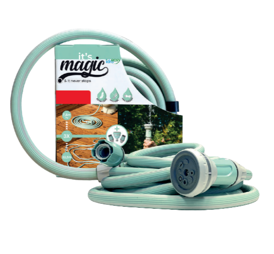 ШЛАНГ 15 М, МЯТНЫЙ ЦВЕТ + 2 БЫСТРОСЪЕМНОЙ МУФТЫ И ДУШЕВАЯ ЛЕЙКА