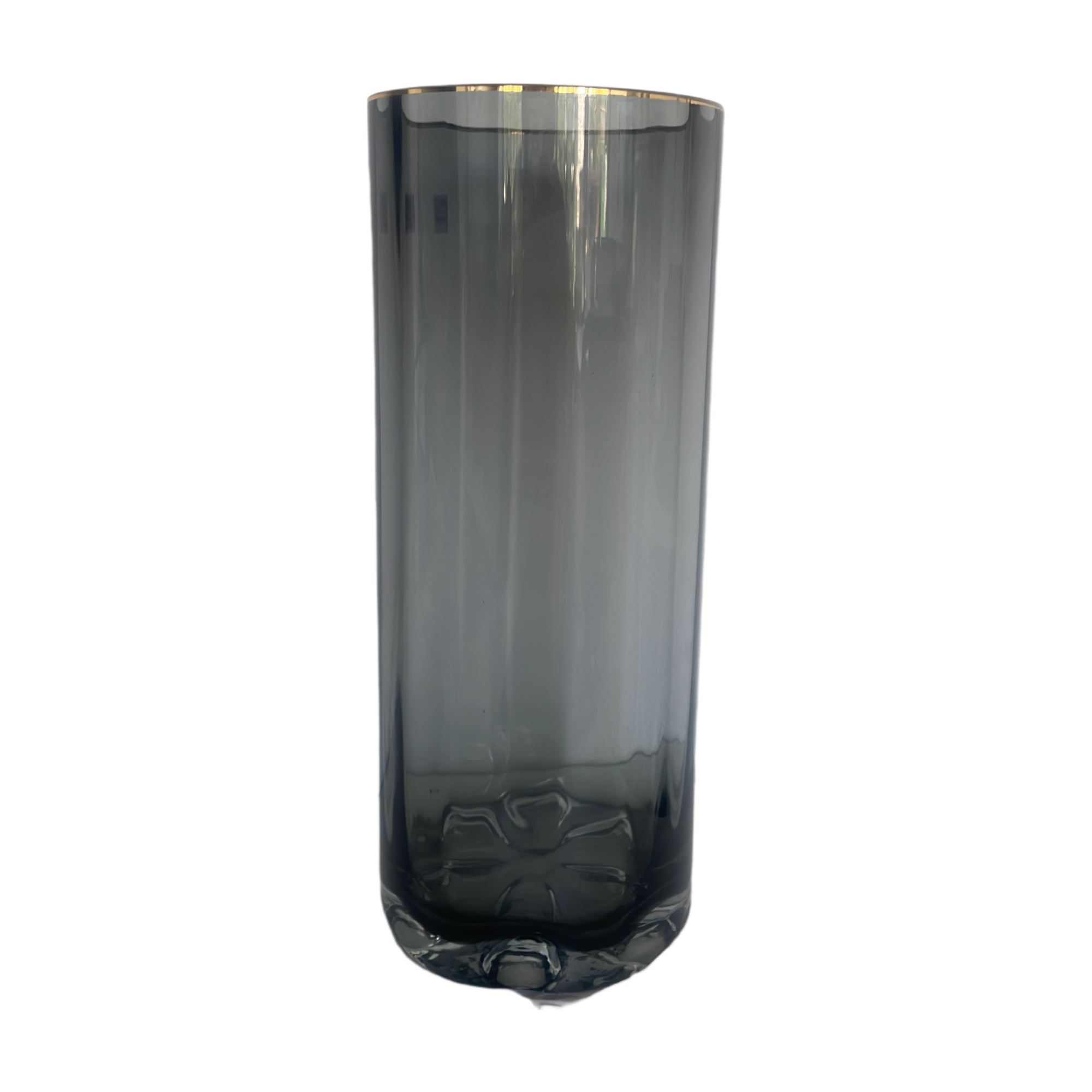 Ваза "Трубка 100" (стекло), D10хH25 см, с золотым ободком Серый (H-25, D-10, Серый)